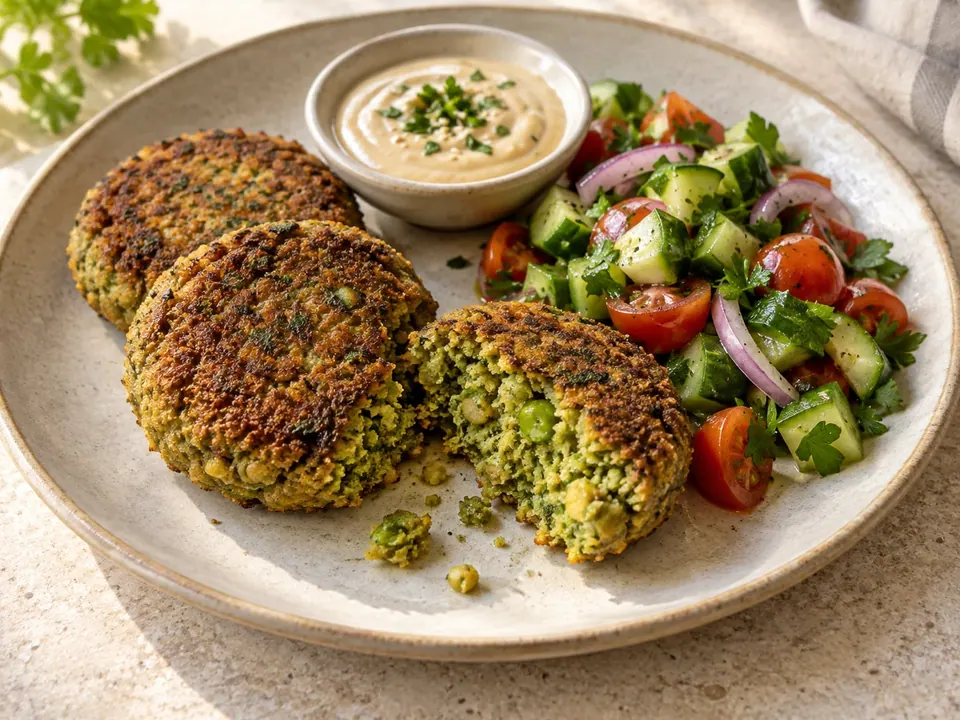 קציצות אפונה ירוקות בתנור