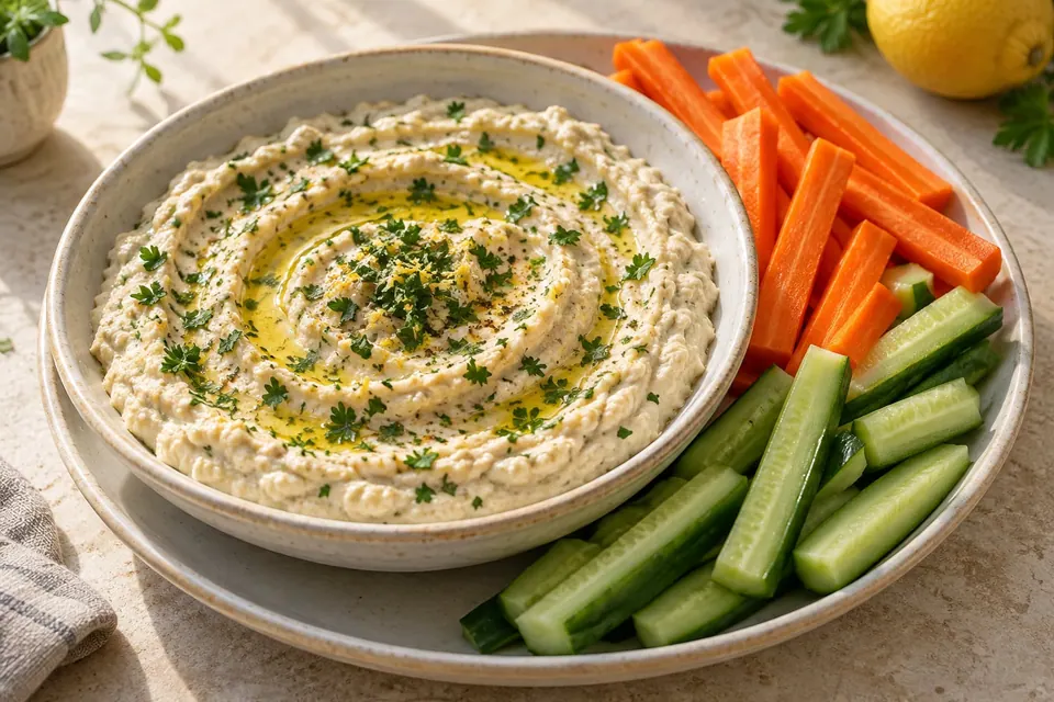 ממרח שעועית לימוני וירקות
