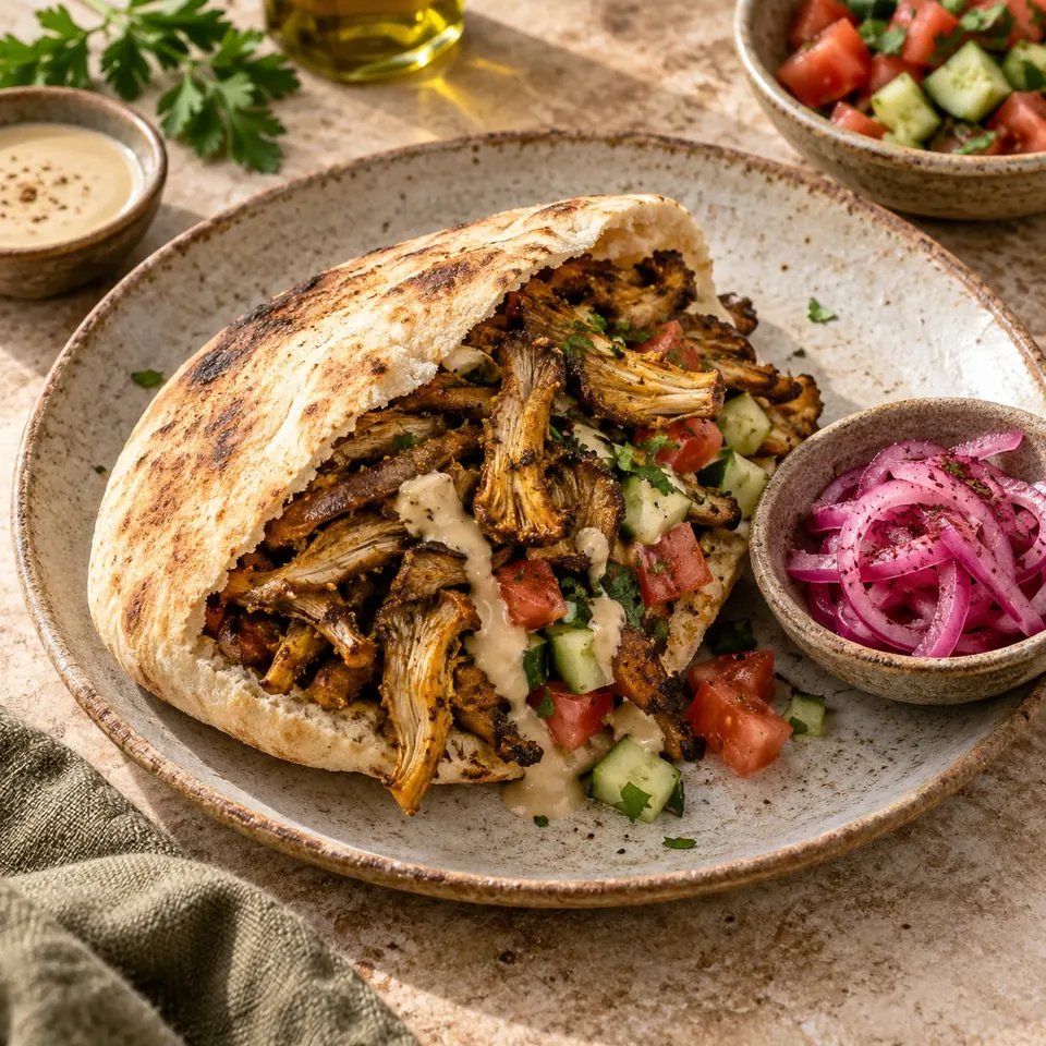 שווארמה פטריות יער בטחינה